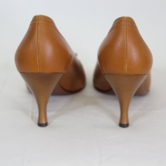 Salvatore Ferragamo Cheyenne Natural Calf Heels 9.5B w/ Box Y2K - Picture 7 of 12